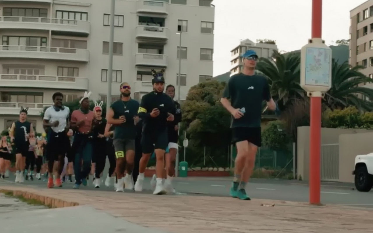 A Connect Club group running together in Cape Town